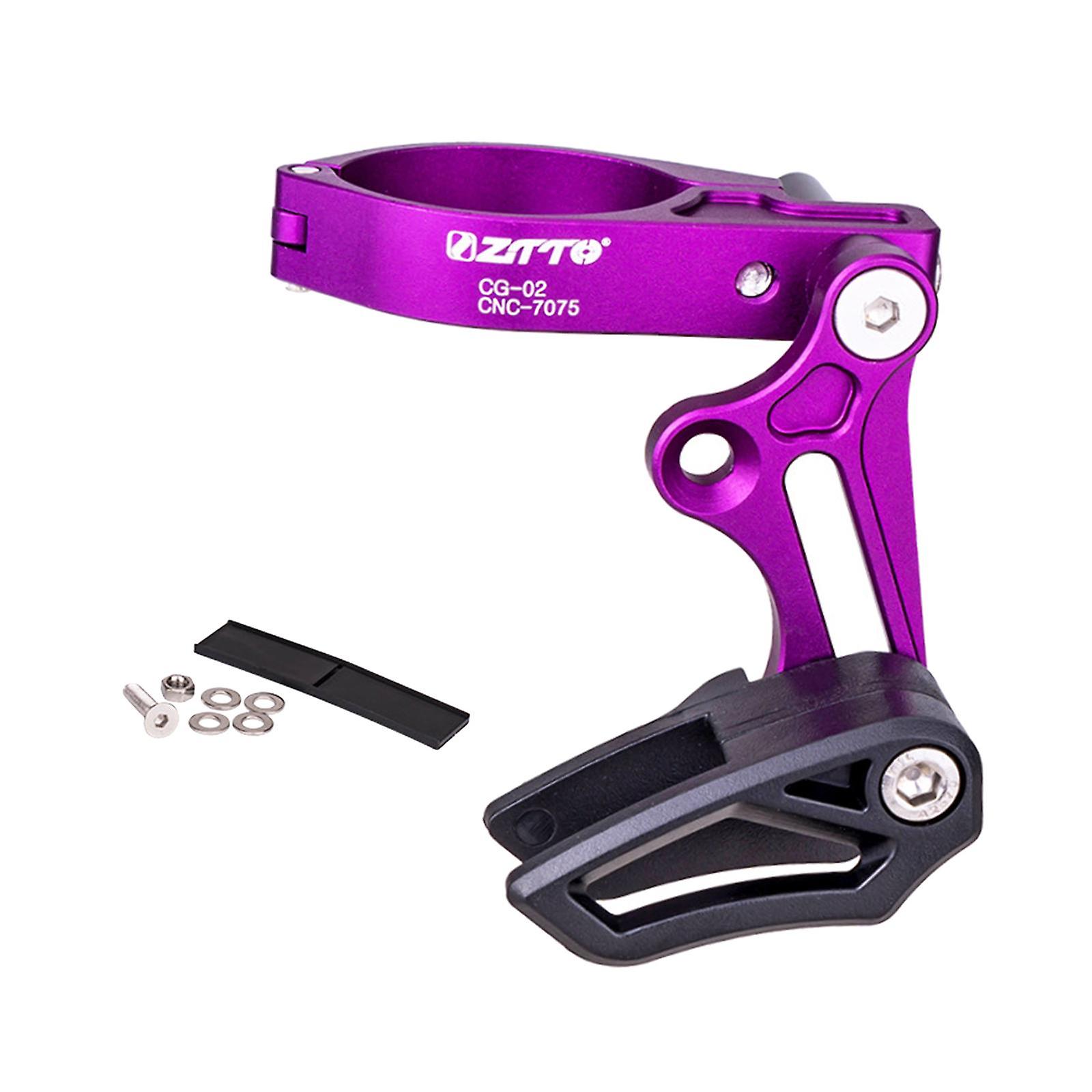 1x מדריך שרשרת סגסוגת אלומיניום אופני MTB מהירות אחת חלק כביש סוגר תחתון סגול