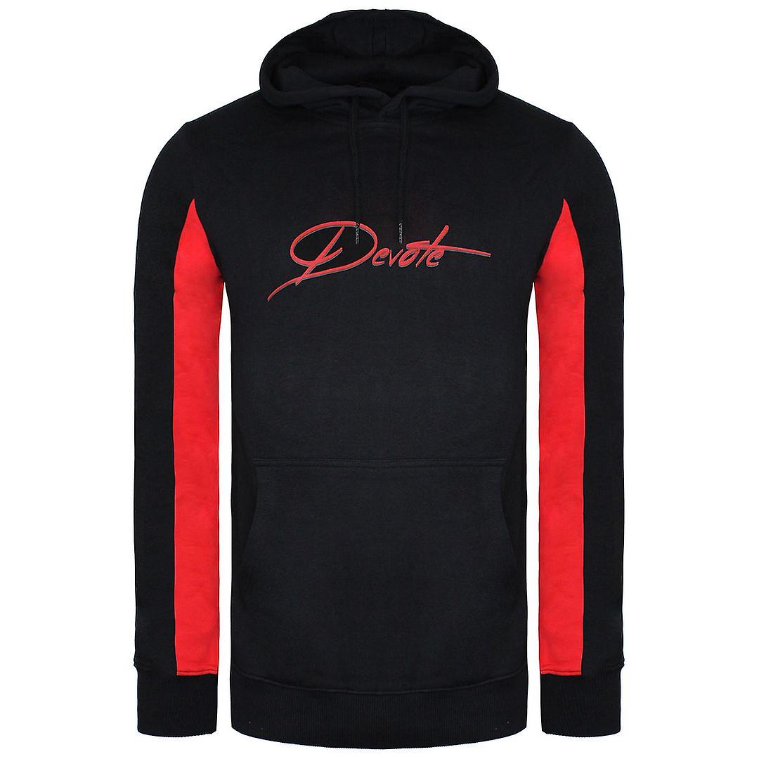 Devote London Sleeve Black/Red Pullover Mens Irivin Hoodie 66D22QMUL BLACK RED