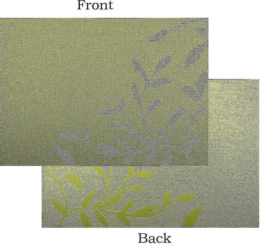Ensemble de table à manger de 6 sets de table verts lavables en plastique facile à nettoyer Sets de table de cuisine Tapis de table tissés en vinyle résistant à la chaleur