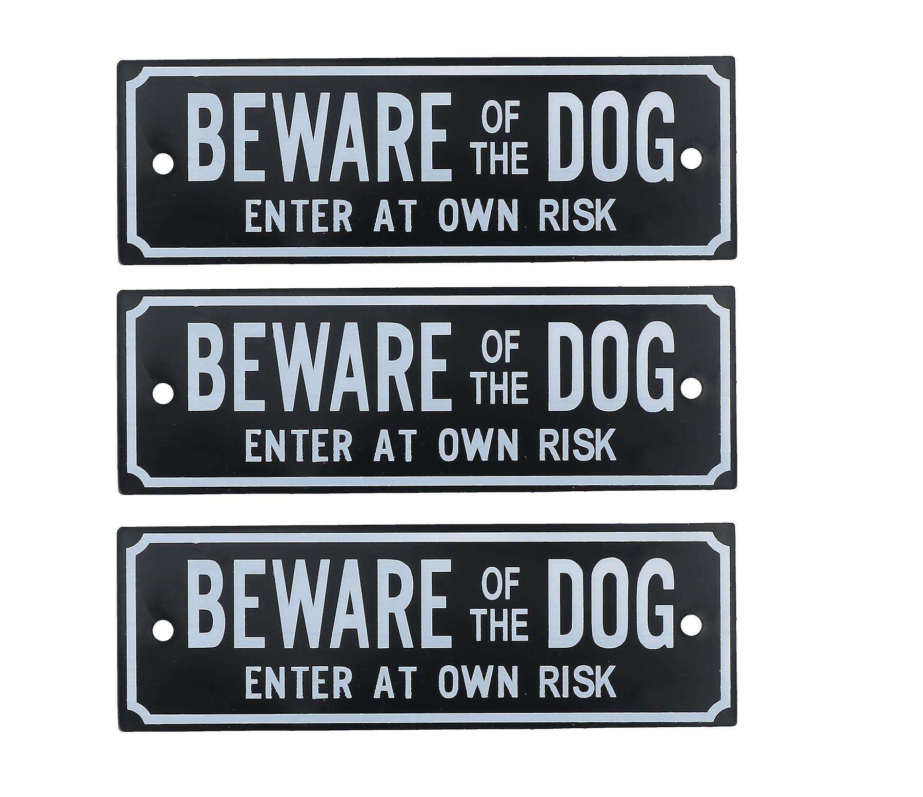 3pk Beware Of The Dog Enter At Own Risk Home Gate Dog Warning Sign