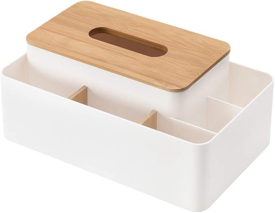 Multifunction Tissue Box Rectangular Facial Tissue Holder Dispenser fo