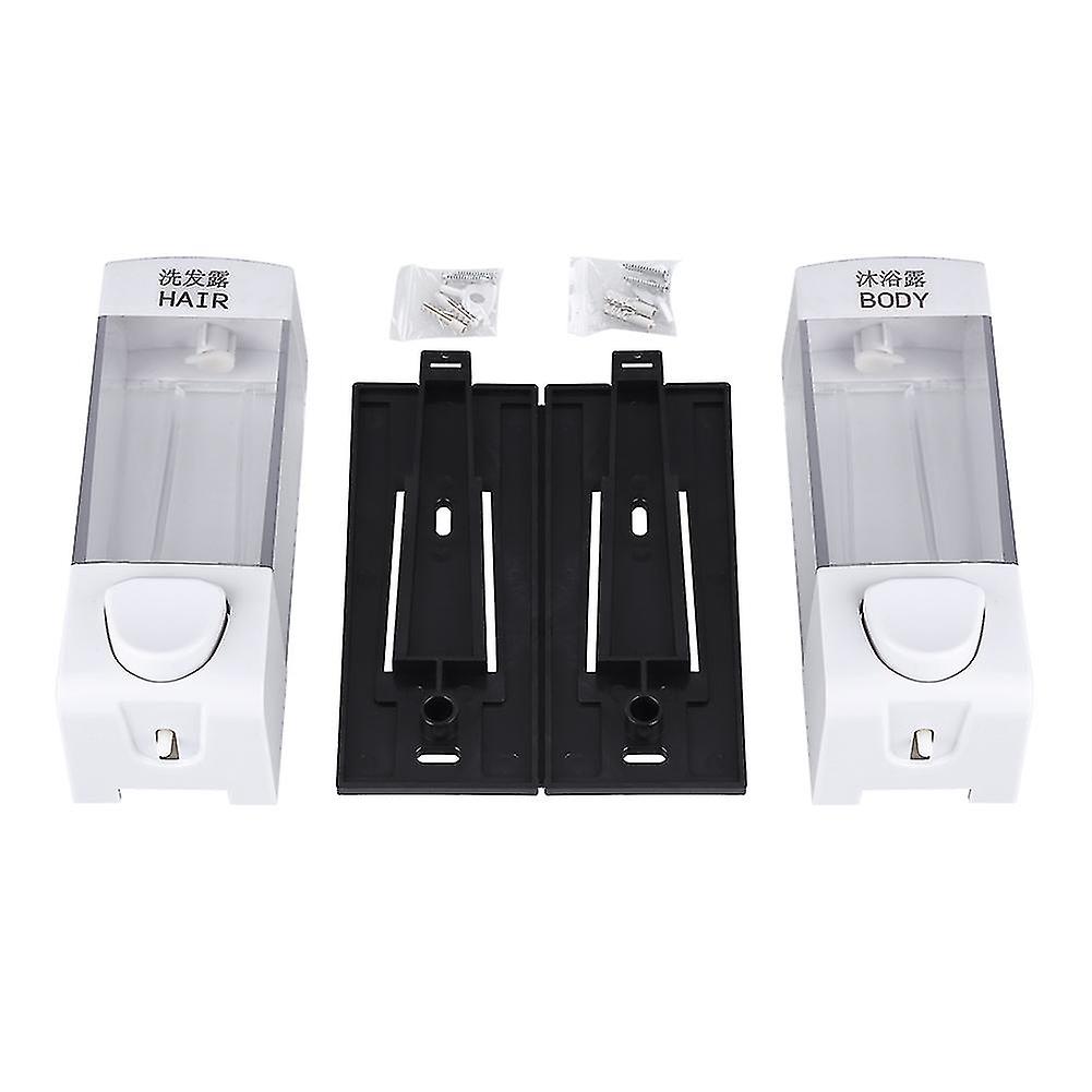Wall-mounted soap dispenser, shampoo, disinfectant, lotion, liquid, pump, 2 x 350 ml