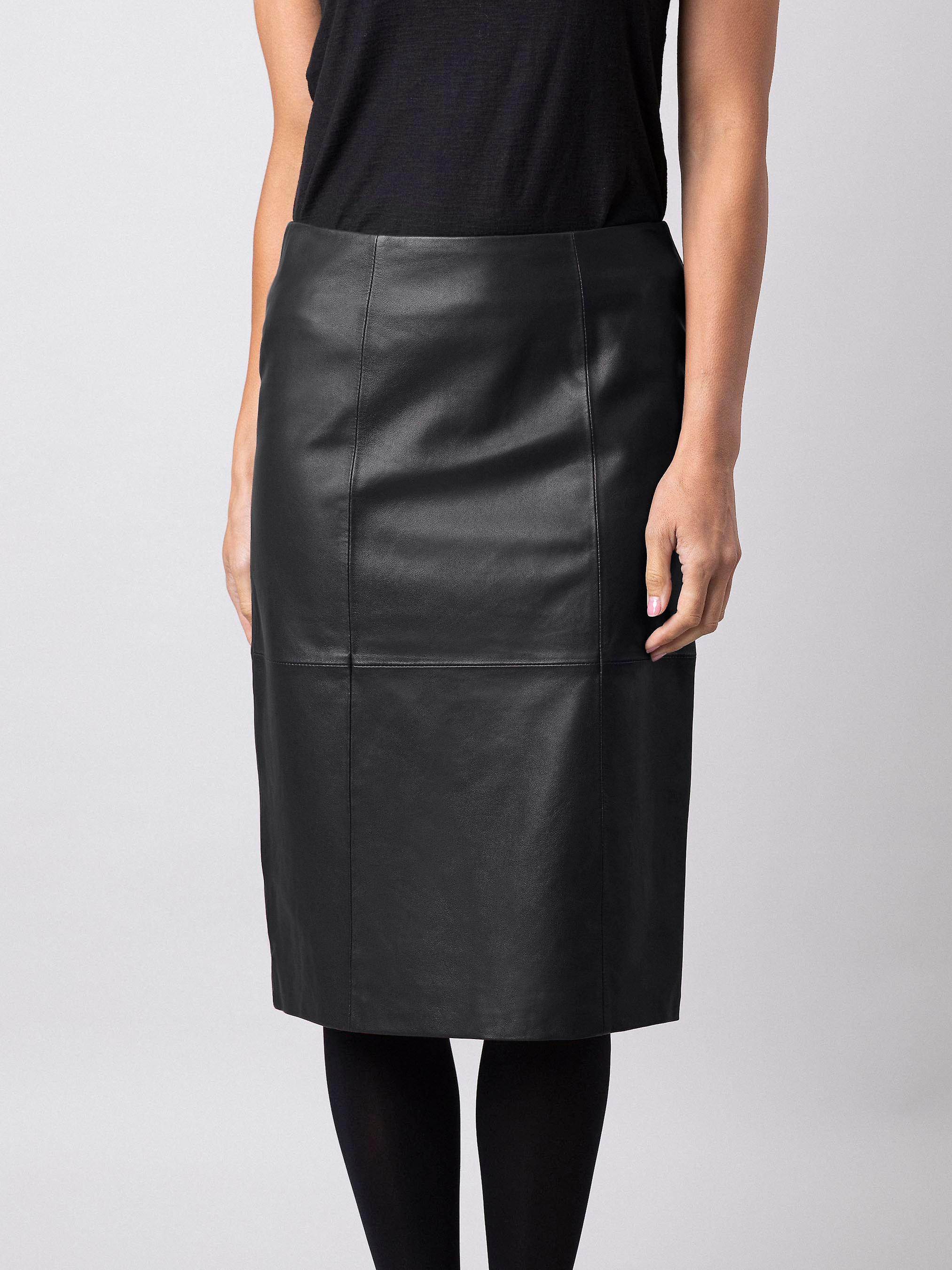 Leather Pencil Skirt in Black