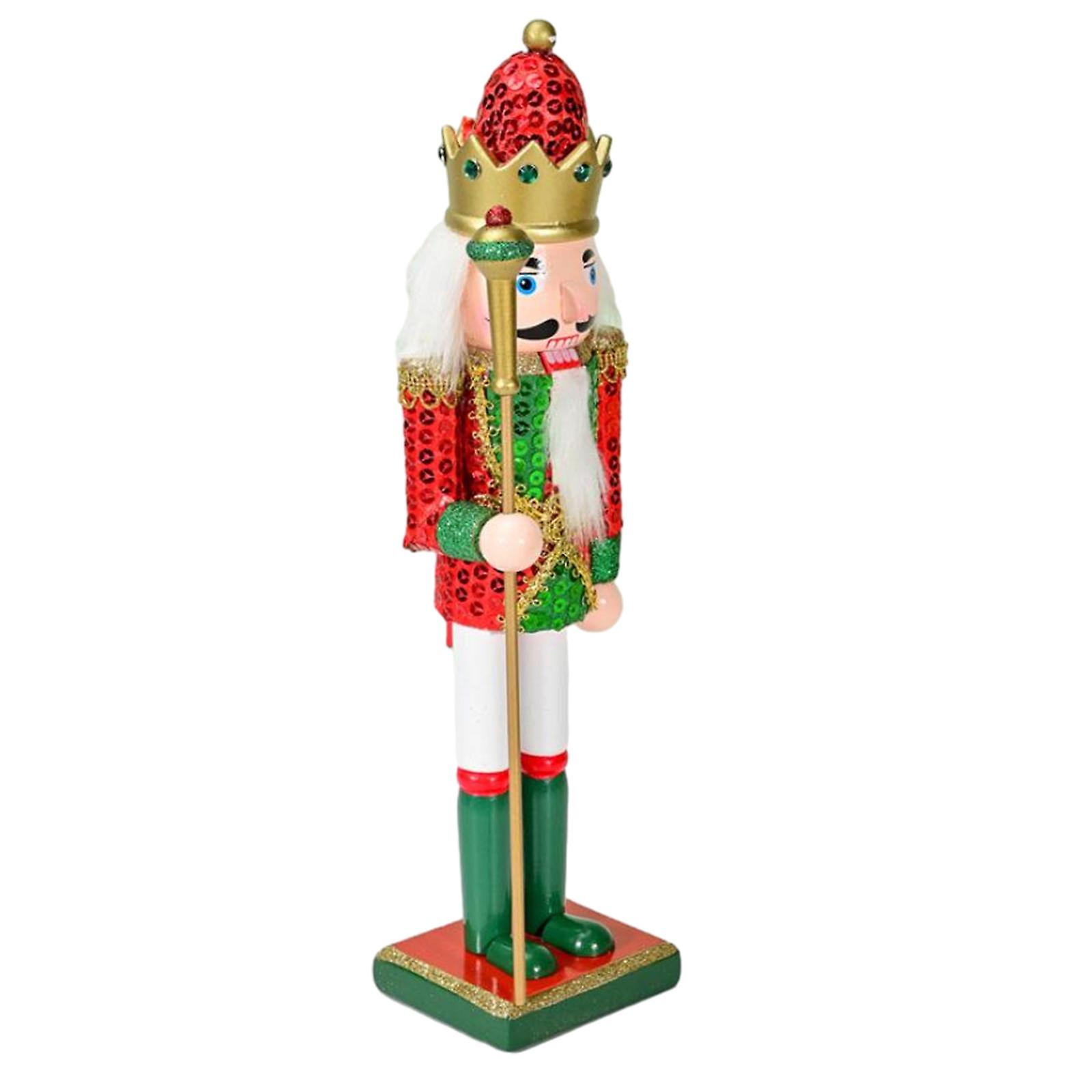 30cm Tall Standing Christmas Nutcracker Figurines for Festival Desktop Party Pink