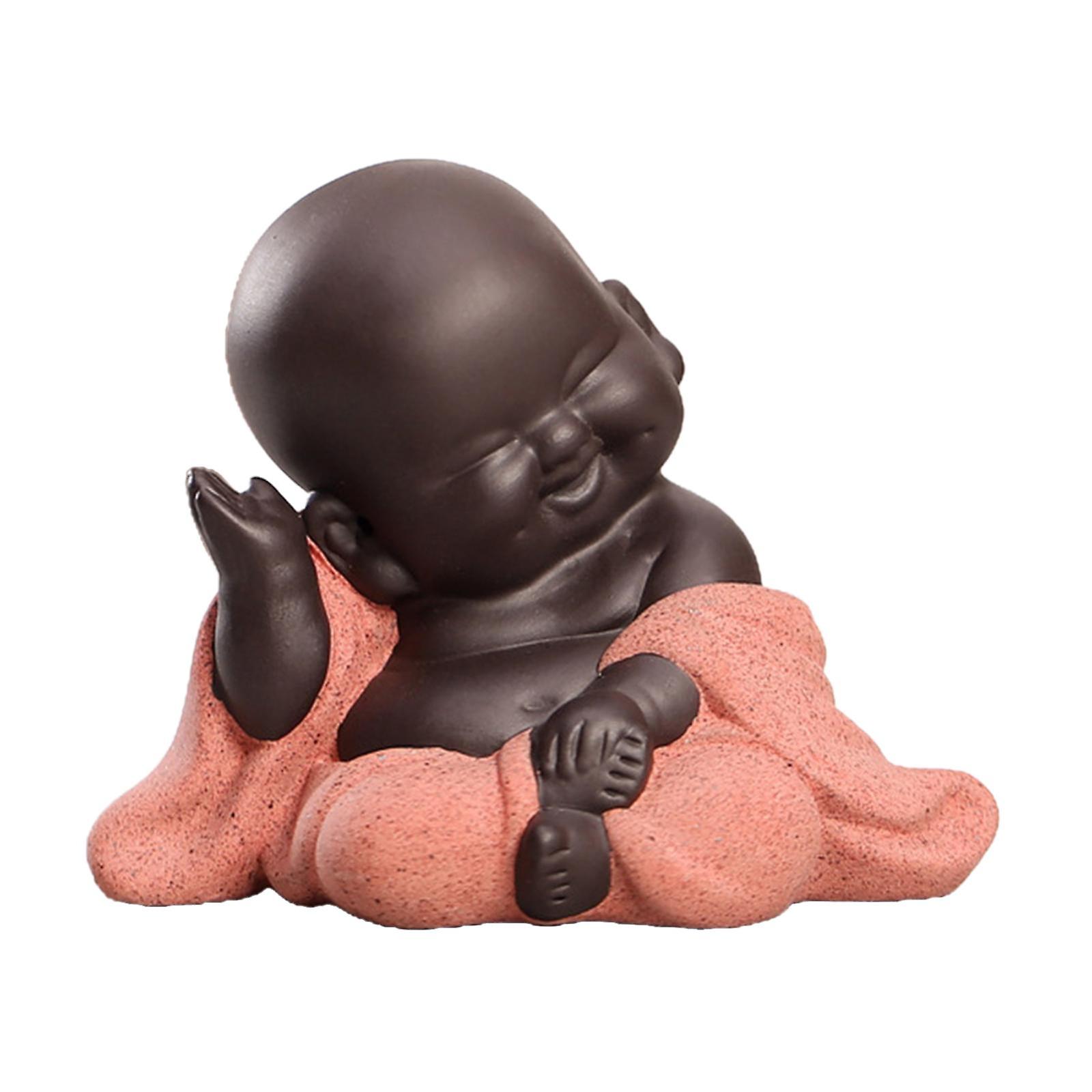 Kis kerámia mosolygó Maitreya boldog Buddha szobor figurális díszek A