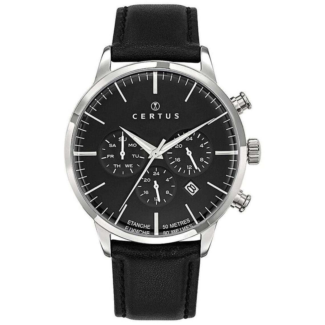 Certus 611138 Men's Watch - Black Leather Strap