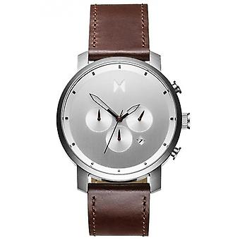 Chrono Men's Analog Quartz Watch with Cowhide Bracelet MC01-SBRL