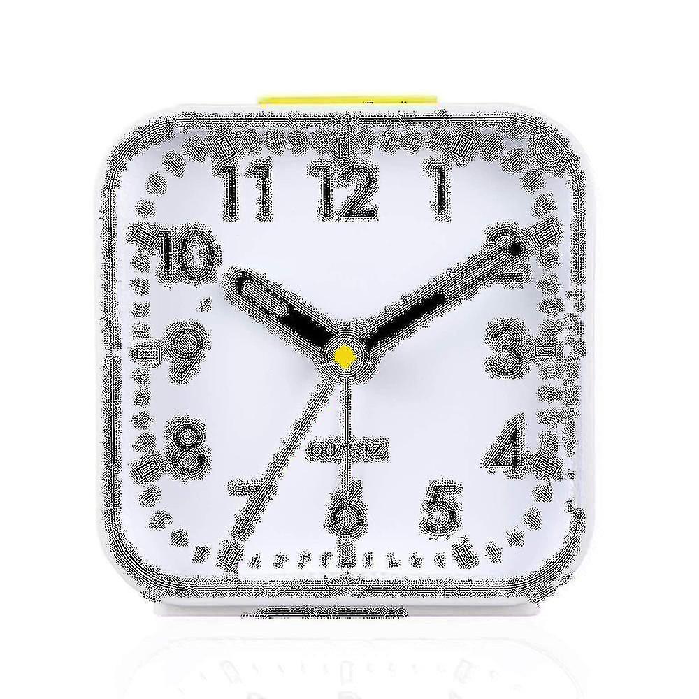 Silent Alarm Clocks Bedside Non Ticking Battery Powered Clockswhite