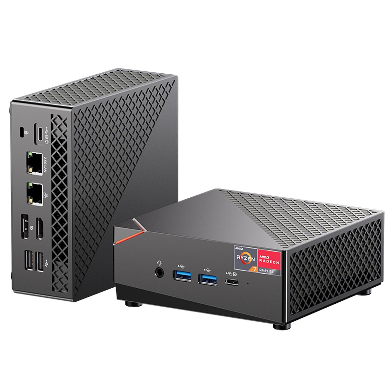 Mini PC Windows 11 32G DRR4 RAM 1 To SSD Mini ordinateur de bureau AMD Ryzen7 5700U Processeur 8 cœurs 16 Noir 32-1TB US Plug