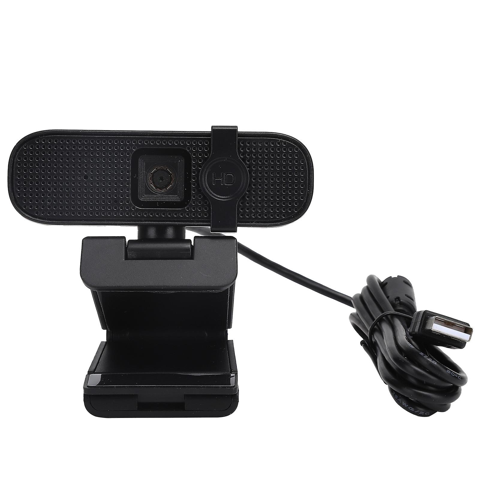 USB Camera Webcam 2K Auto‑Focusing with Microphone Cover High Definition for Office Home