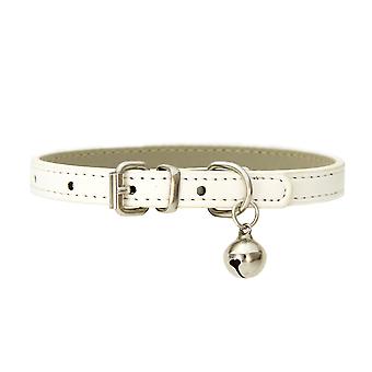 Veeki Leather Pet Cat Collars with Bell Soft Adjustable Leather Kitten Collars Cute Pet Collars for Small Cat Kitten PuppyXS