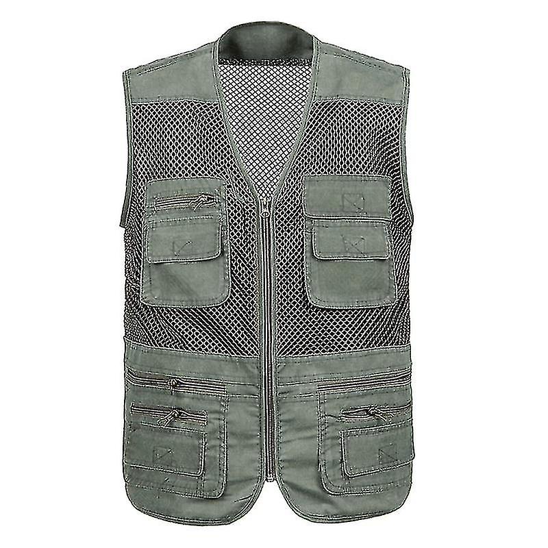 شبكة كبيرة الحجم ، سترات ذكر مع العديد من الجيوب ، سترة صيد تنفس رجالي-YKY416