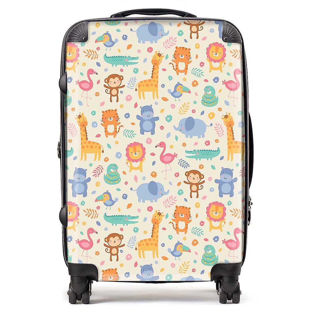 Cute Pastel Jungle Animals Suitcase