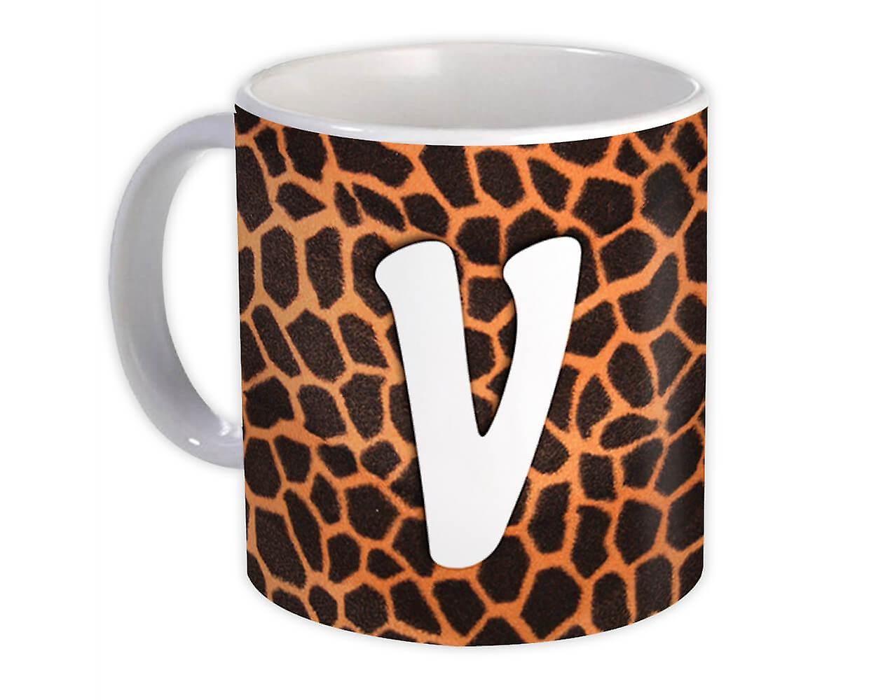 Gift Mug: Monogram Letter V Animals
