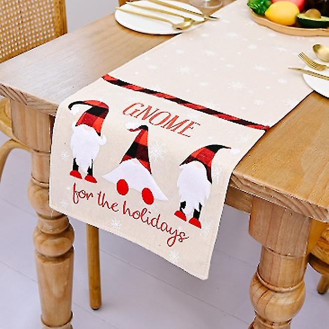 Rectangular Christmas Tablecloth Polyester 35*180m Christmas Tree Patterns for Christmas Table Decor