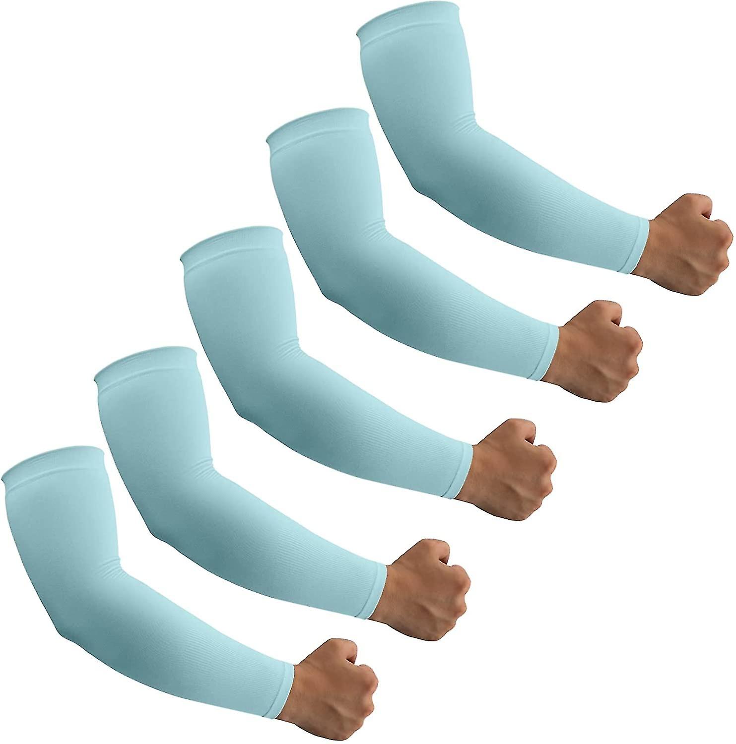 UPF50+紫外線カットクールスリーブ、腕タトゥーカバー用圧縮スリーブ5組