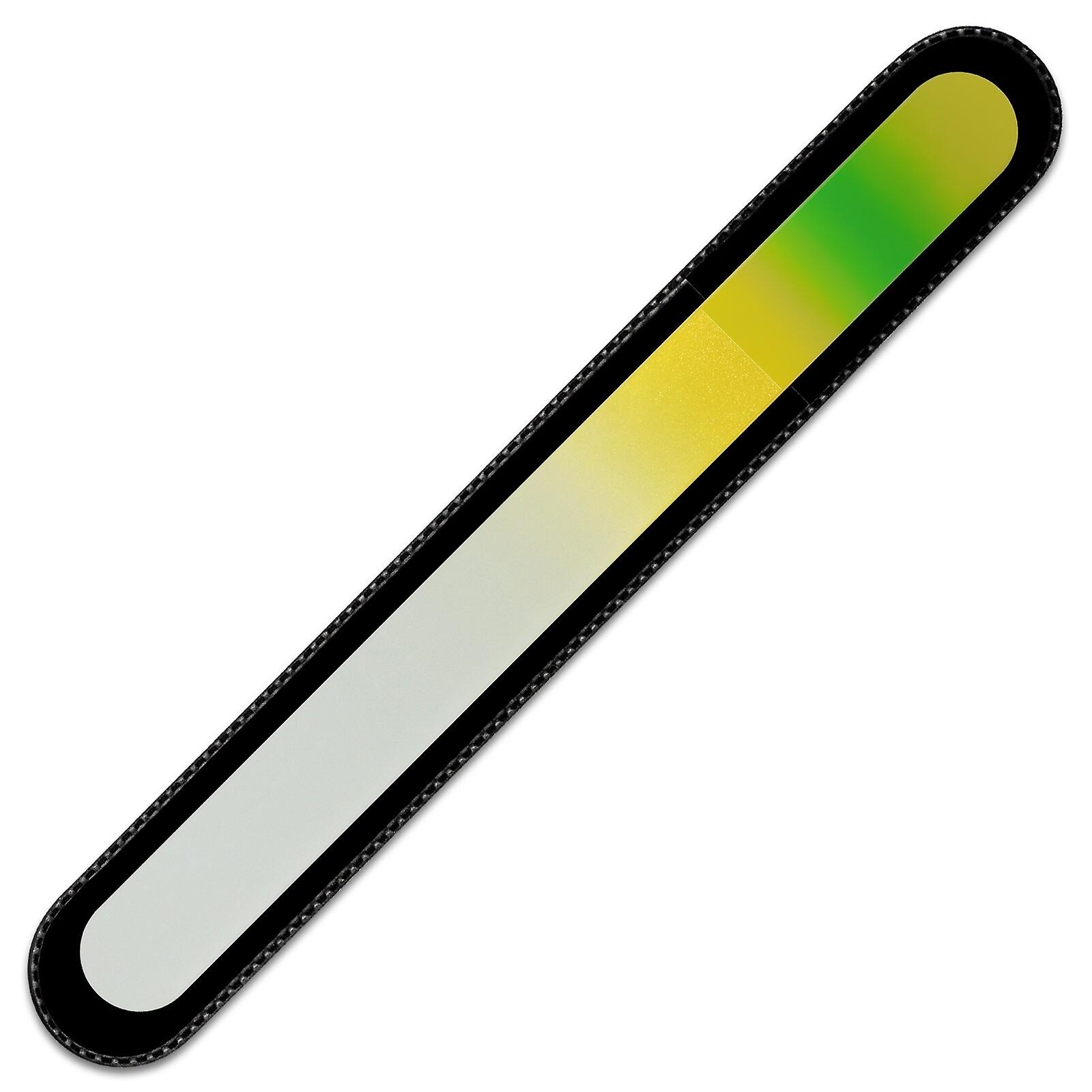Grande lime à ongles en verre arc-en-ciel R-B5 - Vert jaune