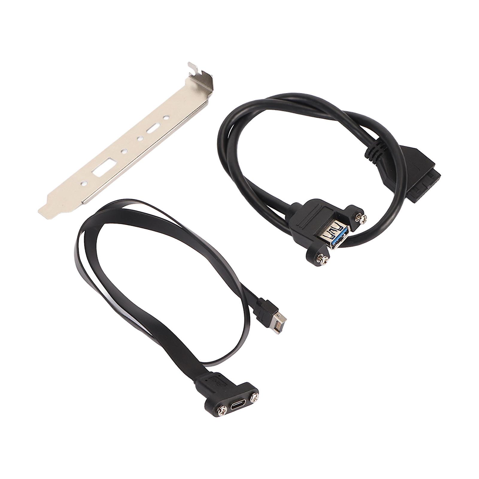 Type E to Type C Front Panel Cable 1.6ft Long 20Gbps Plug and Play Type E to Type C Extension Cable with Bracket 