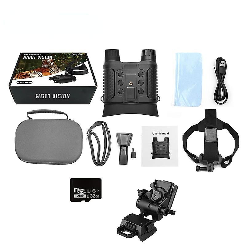 Redkid Jumelles de vision nocturne infrarouge à 7 vitesses montées sur la tête Batterie intégrée 400