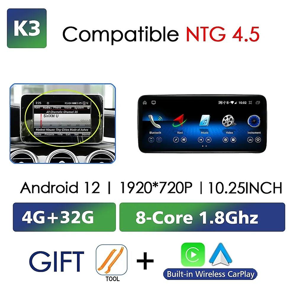 Android 13 Qualcomm Wireless Carplay For Mercedes Benz C Class W204 W205 Car Radio Multimedia Player Intelligent Screen Dsp