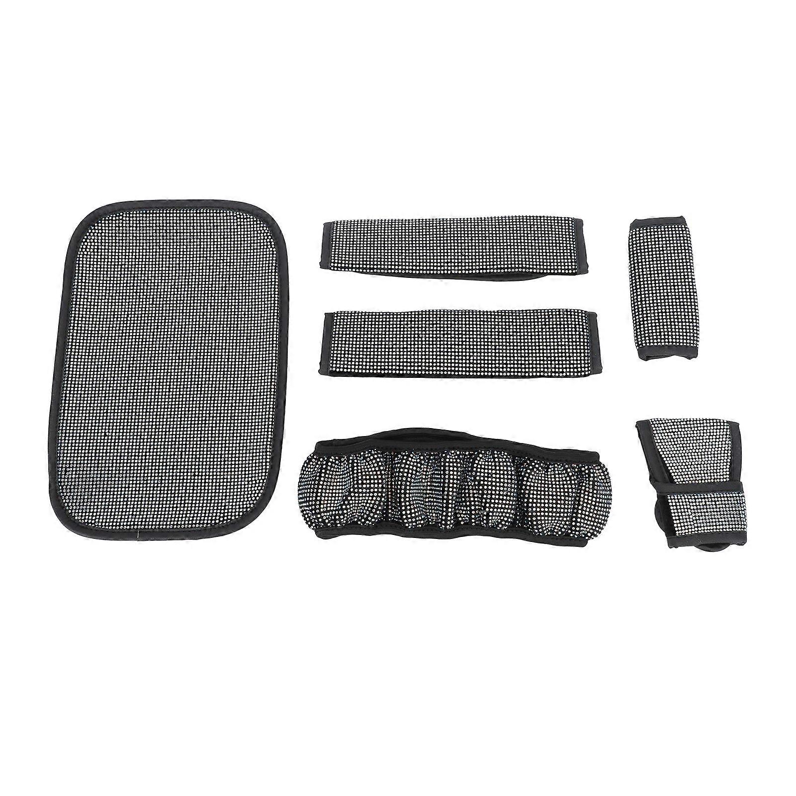 Rattskydd i bil, strass-stil, blekningssäkert rattskydd för fordon, färgglad strass, 38 cm/15,0 tum