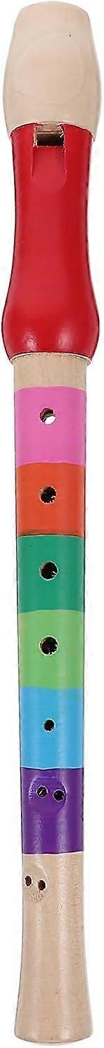 Wooden Descant Recorder, 8 Hole Soprano Recorder Flute, B Flat, Premium Wood, Multicolored Multicolored