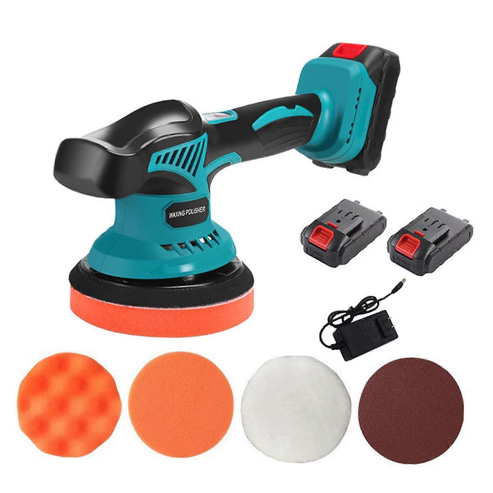 Car Buffering Polisher 2800-5500R/Min Floor Waxing Car Detailing Waxing Tool 2 Lithium Batteries