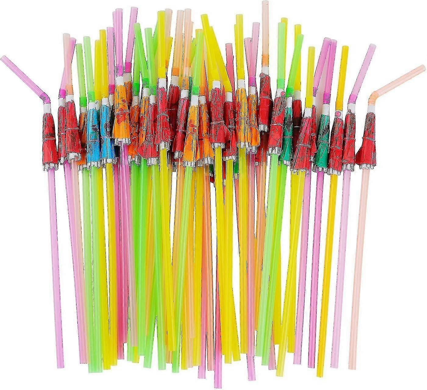 100pcs Umbrella Drinking Straws, Cocktail  Decorations Supplies