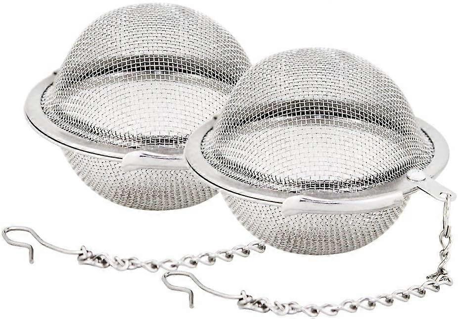 2pcs Edelstahl-Mesh-Teekugel 2,1-Zoll-Tee-Sieb-Siebe Teesiebfilter Tee-Intervall-Diffusor für Tee