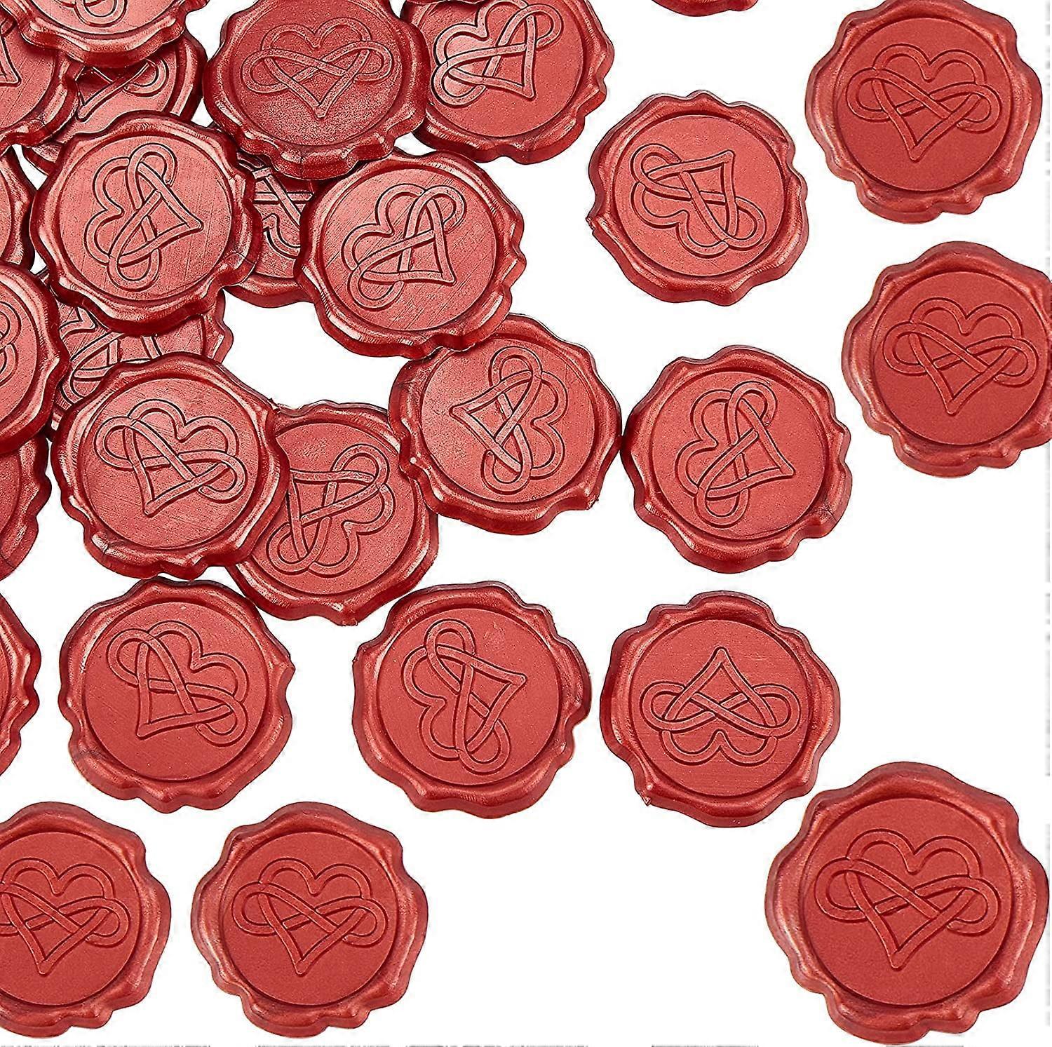25pc Adhesive Wax Seal Stickers 25PCS Love Self- Adhesive Wax Seals Decorative Stamp Stickers Envelope Stickers Red for Decor Wedding Invitation Envel