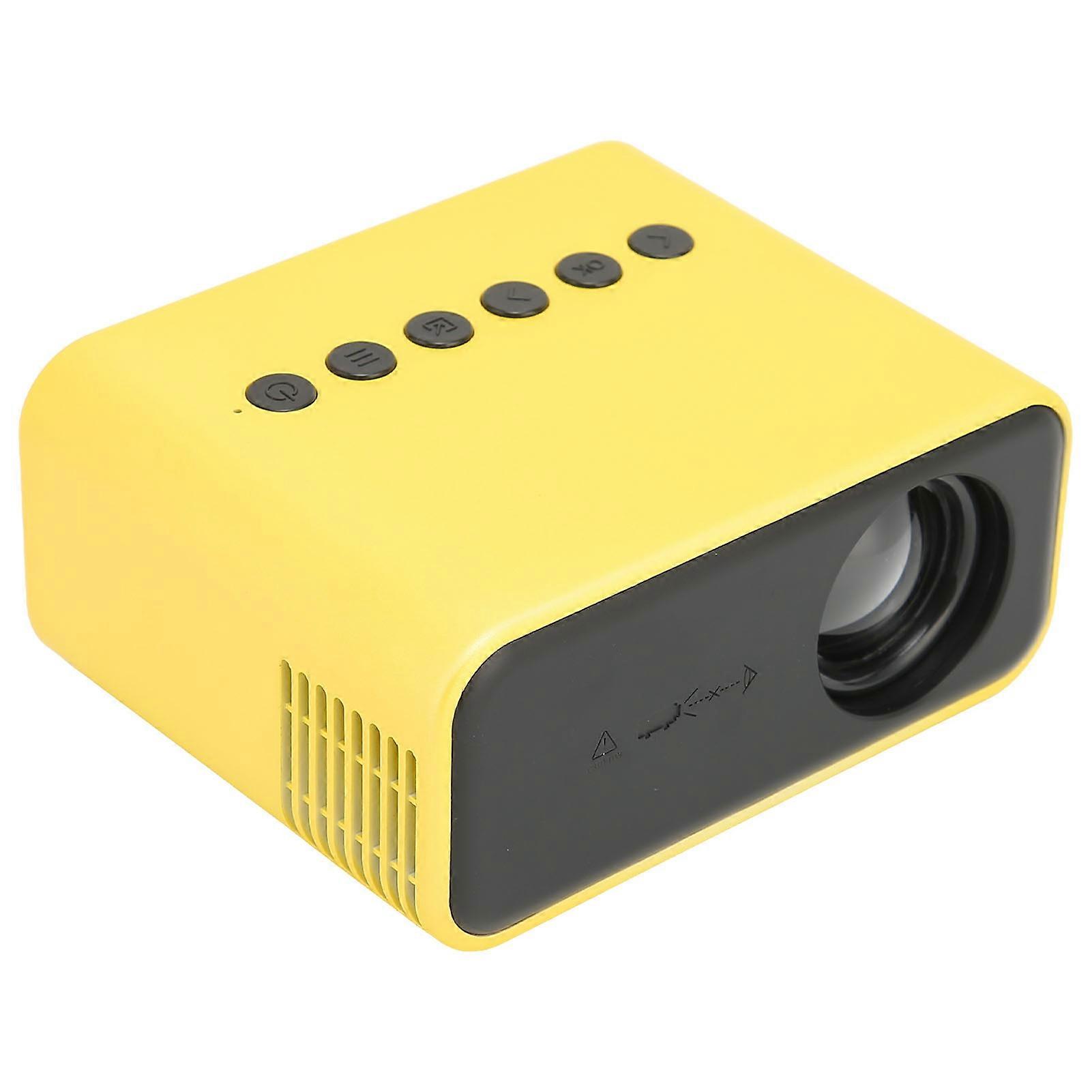 Portable Mini Projector Home Theater Mobile Phone Projector for Screen Projection 100240VYellow UK Plug