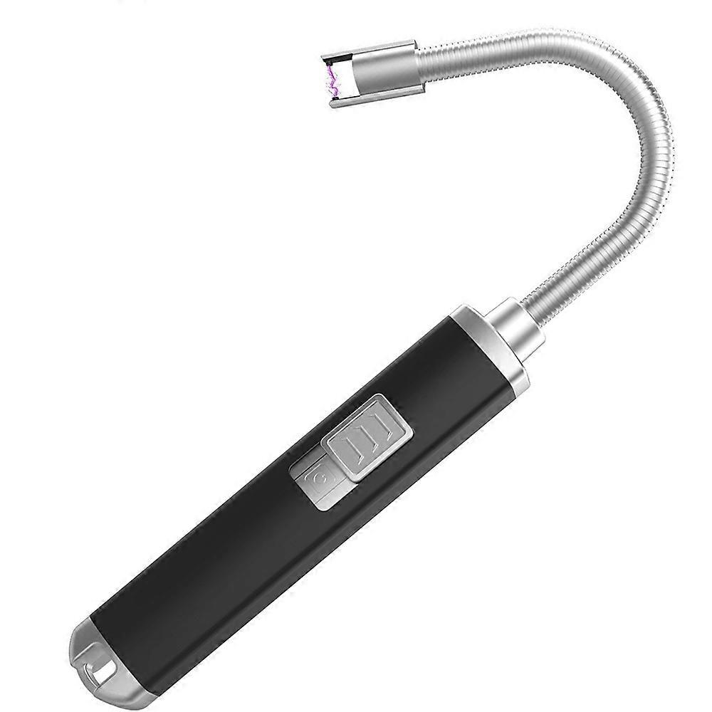 Experience Convenient Lighting with Electric Arc Lighter - Black Flameless Windproof Lighter with Charge Indicator
