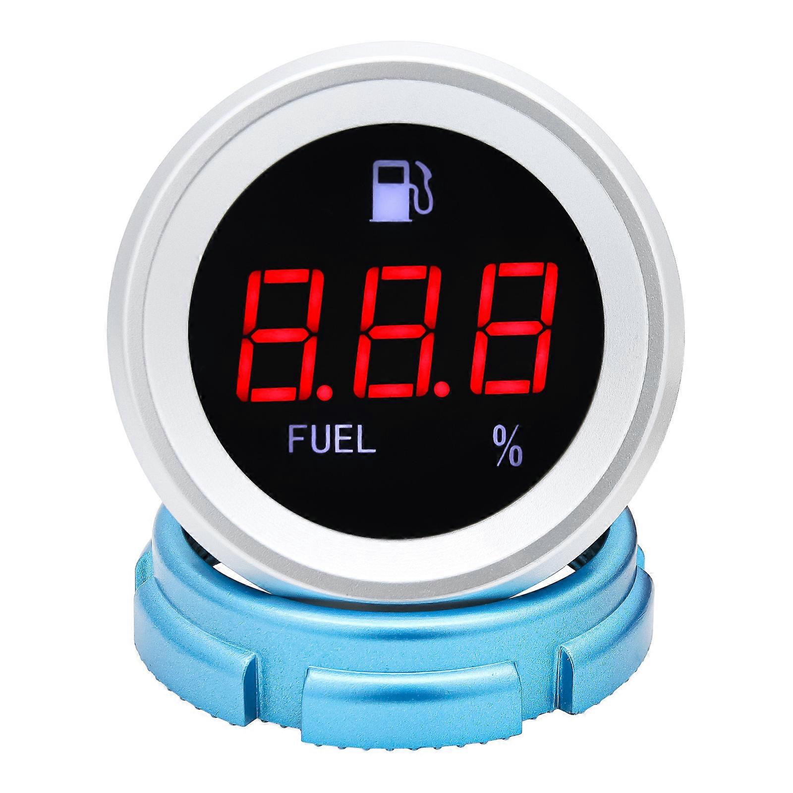 A 52mm Water Temperature Gauge Car Digital Meter LED Display Fuel Level Gauge Voltmeter Oil Pressure Gauge with Alarm Function