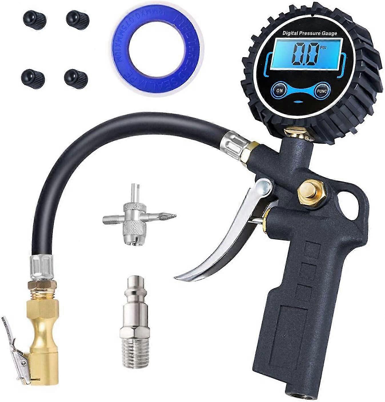 Digital Tire Pressure Gauge, Tire Inflator With 200psi Gauge, Heavy Duty Air