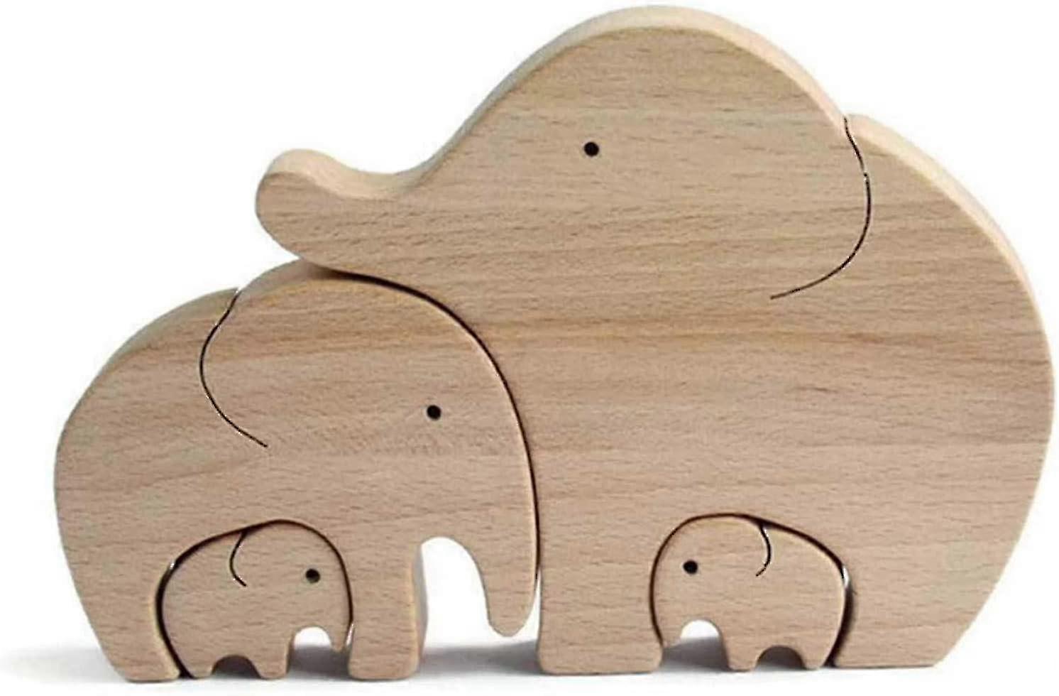 象の実と木で作られた子供 - 世界で最高の母親、象の家族の装飾テーブルデコレーション、母