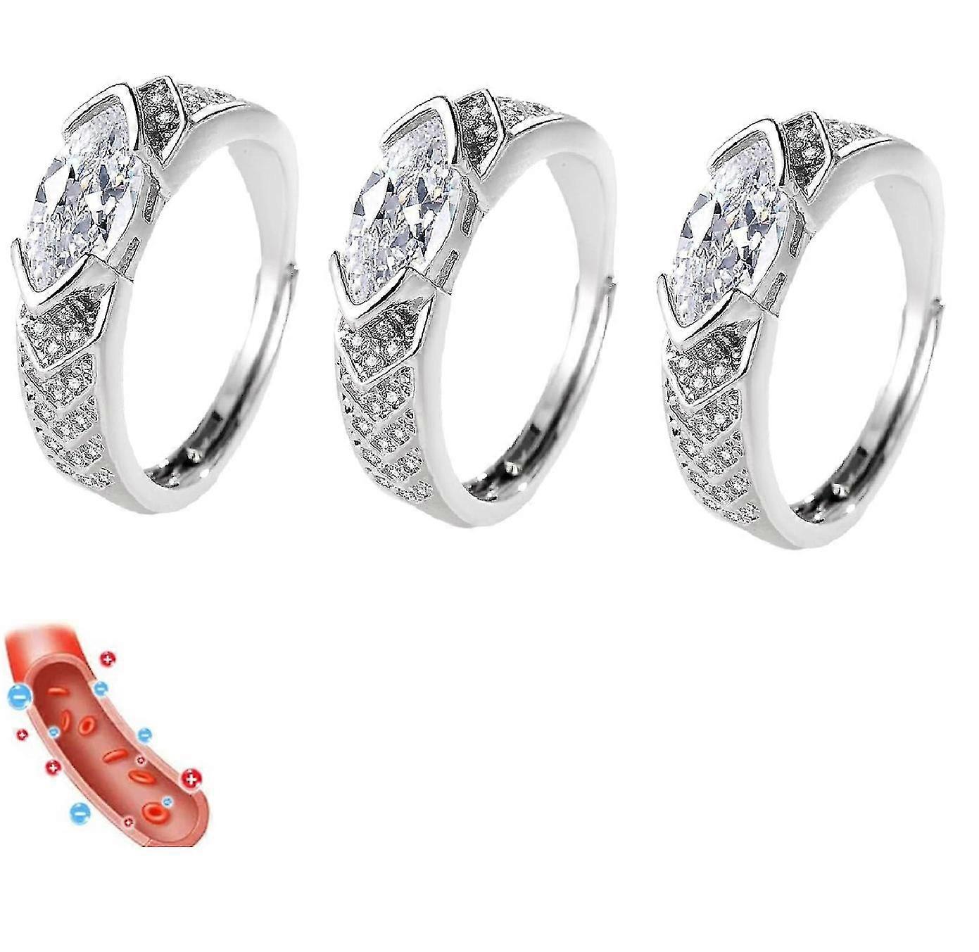 Magnetisk lymfeterapi Titaniumion, Moissanit Diamantring, Moissanit magnetisk ring, lymfeknuder Zirkonring