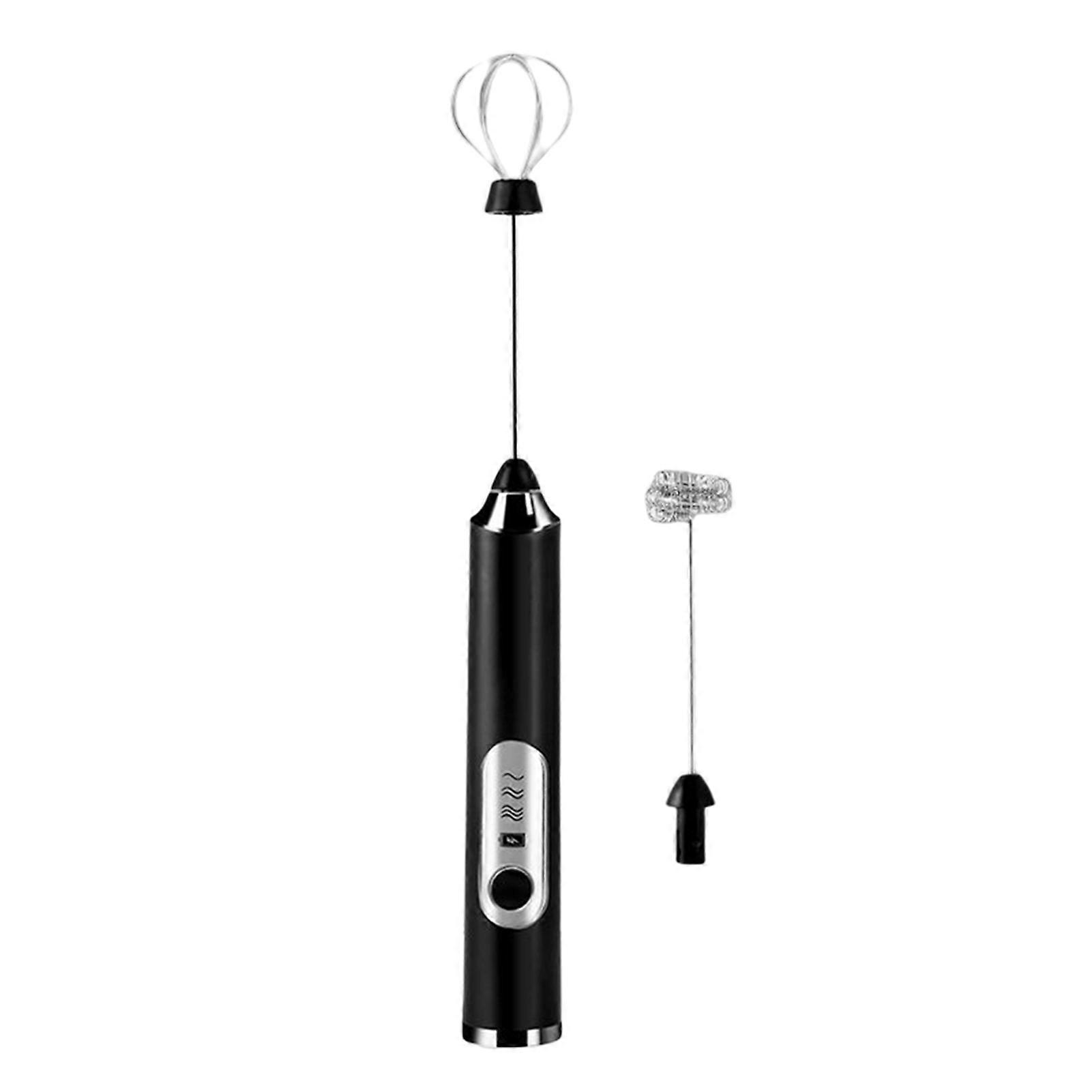 Electric Milk Frother with Double Whisk Rechargeable 2 in 1 Handheld Hand Mixer