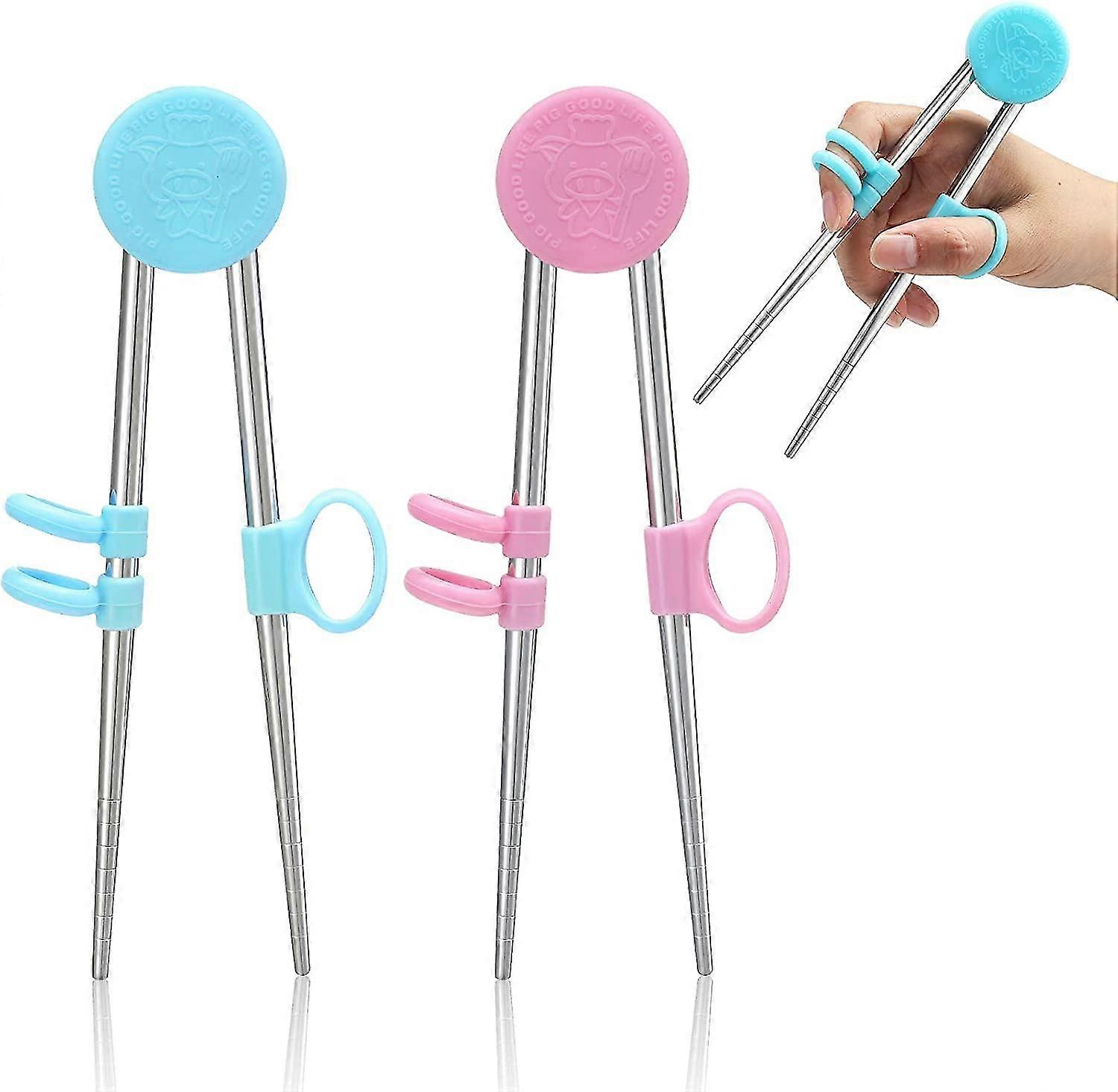 2 أزواج عيدان التدريب للأطفال ، الأطفال عيدان تعلم الكبار مساعد