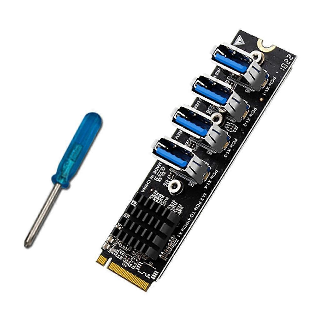 M.2 USB Adapter M.2 M-Key to 4 Port PCI-E X1 USB3.0 Graphics Extension Cable ASM1184 Mining Card fo
