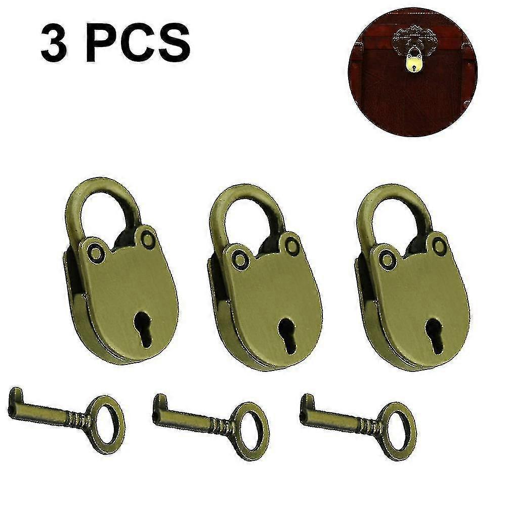Mini Key Lock, Vintage Padlock, 3pcs