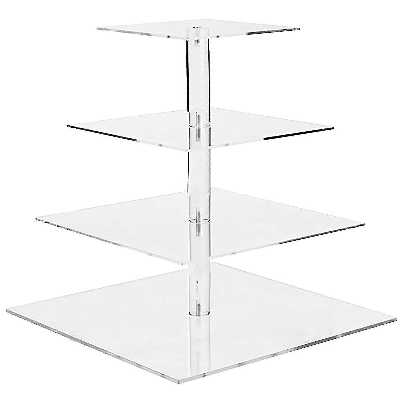 Square 4-layer Acrylic Cupcake Display Stand