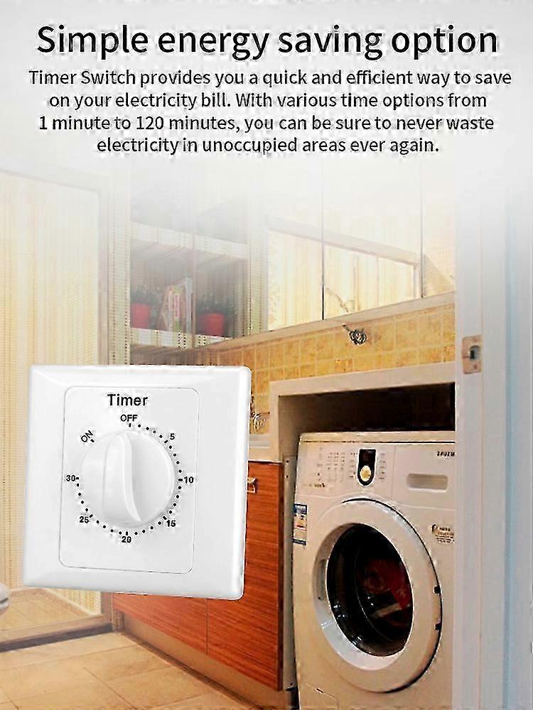 110V-240V High Performance Pump Timer Switch Electronic Control Mechanical Countdown Socket Time Switch 86 Panel (60min)