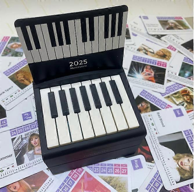 Ψηφιακό πιάνο Taylor Ημερολόγιο 2025 Μίνι επιτραπέζια περιφερειακά στολίδια 52 τραγούδια Δώρο ανεμιστήρα Χριστούγεννα Gif
