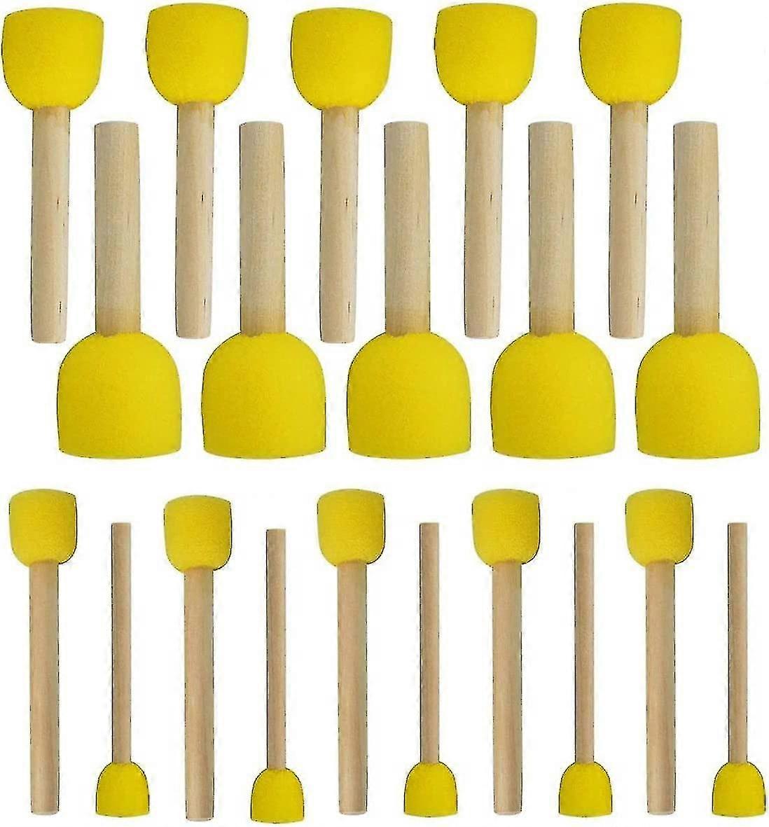 Assorted Size Round Sponges Brush Set, Paint Tools For Kids20pcs)