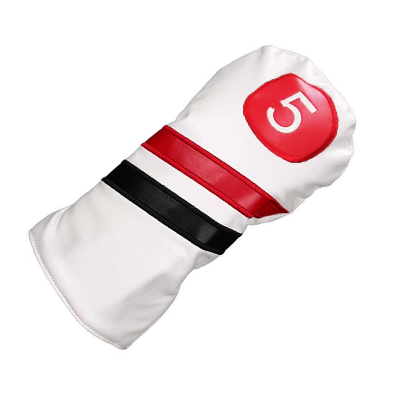 Putter Headcover Waterproof Non-slip Wear-resistant Soft Lining Fine Workmanship Protective Portable Black Red And White Style 1 3 5 Driver Headcover
