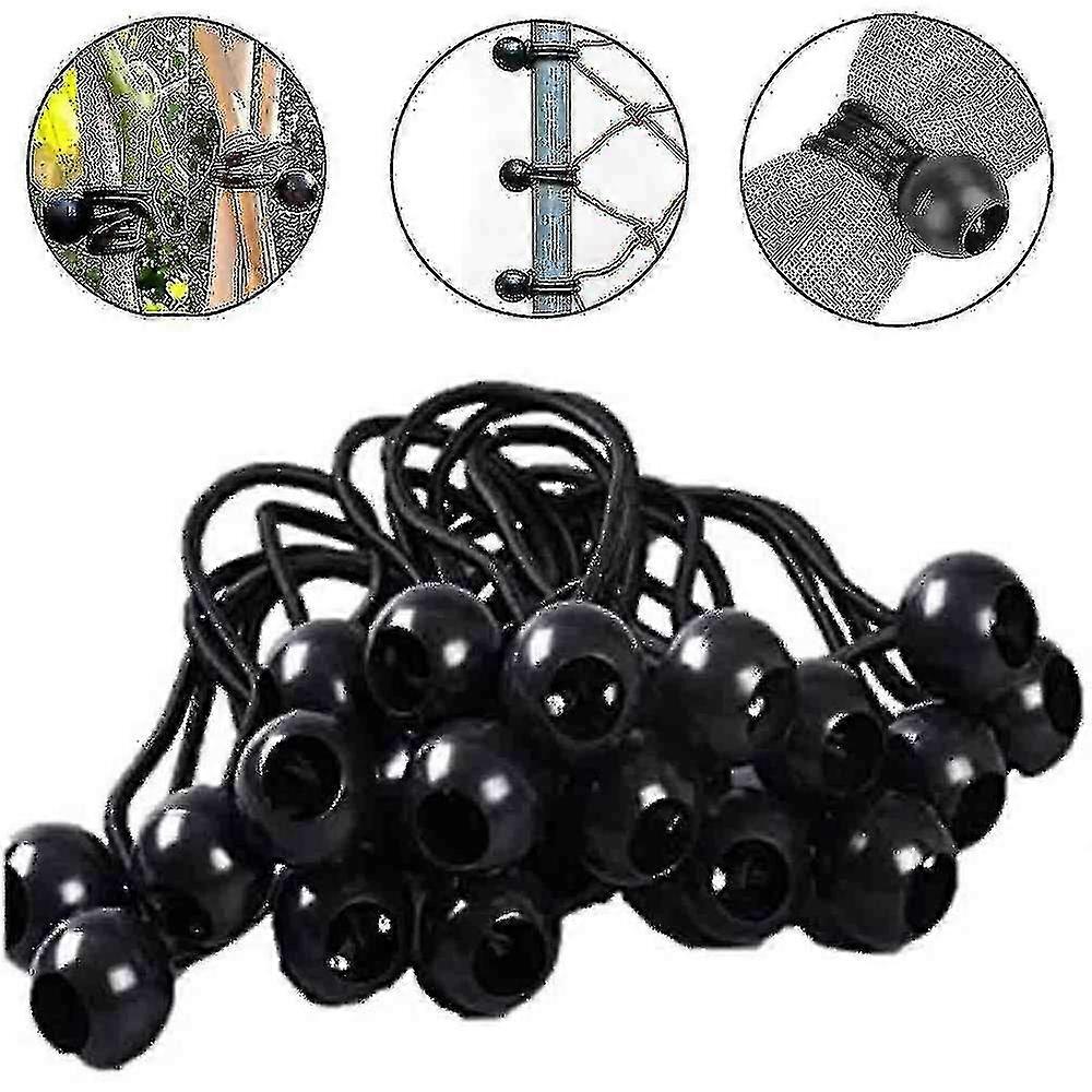 50pcs Bungee Straps With Ball Tie Down Strap Rubber Loops For Tent Fixed