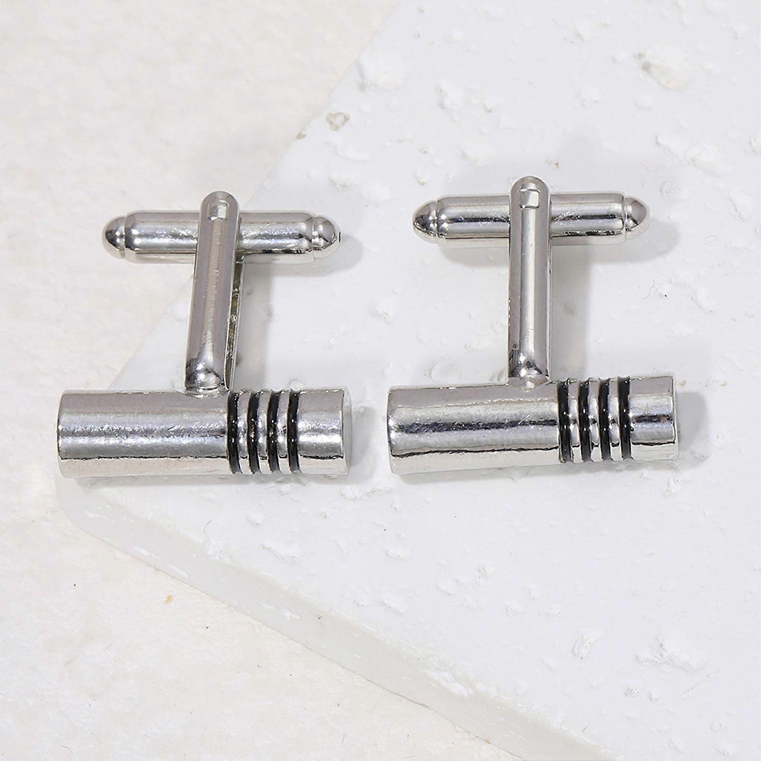 Silver simple cufflinks