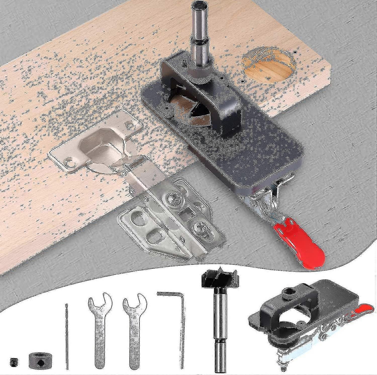 Hinge Jig 35mm Hole Opener, 35mm Cabinet Hinge Jig Drilling Hole Puncher Accurate