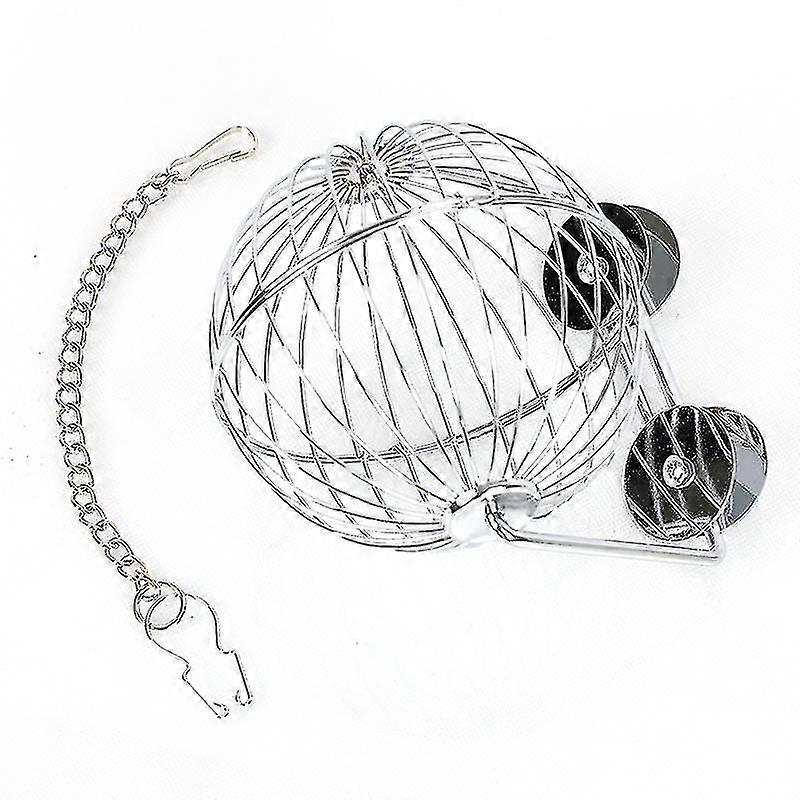 Rabbit Hay Ball Stainless Steel Hanging Feed Dispenser Feeding Ball With Stand For Bunny Rat Chinchilla Hamster Guinea Pig 1pc Silver