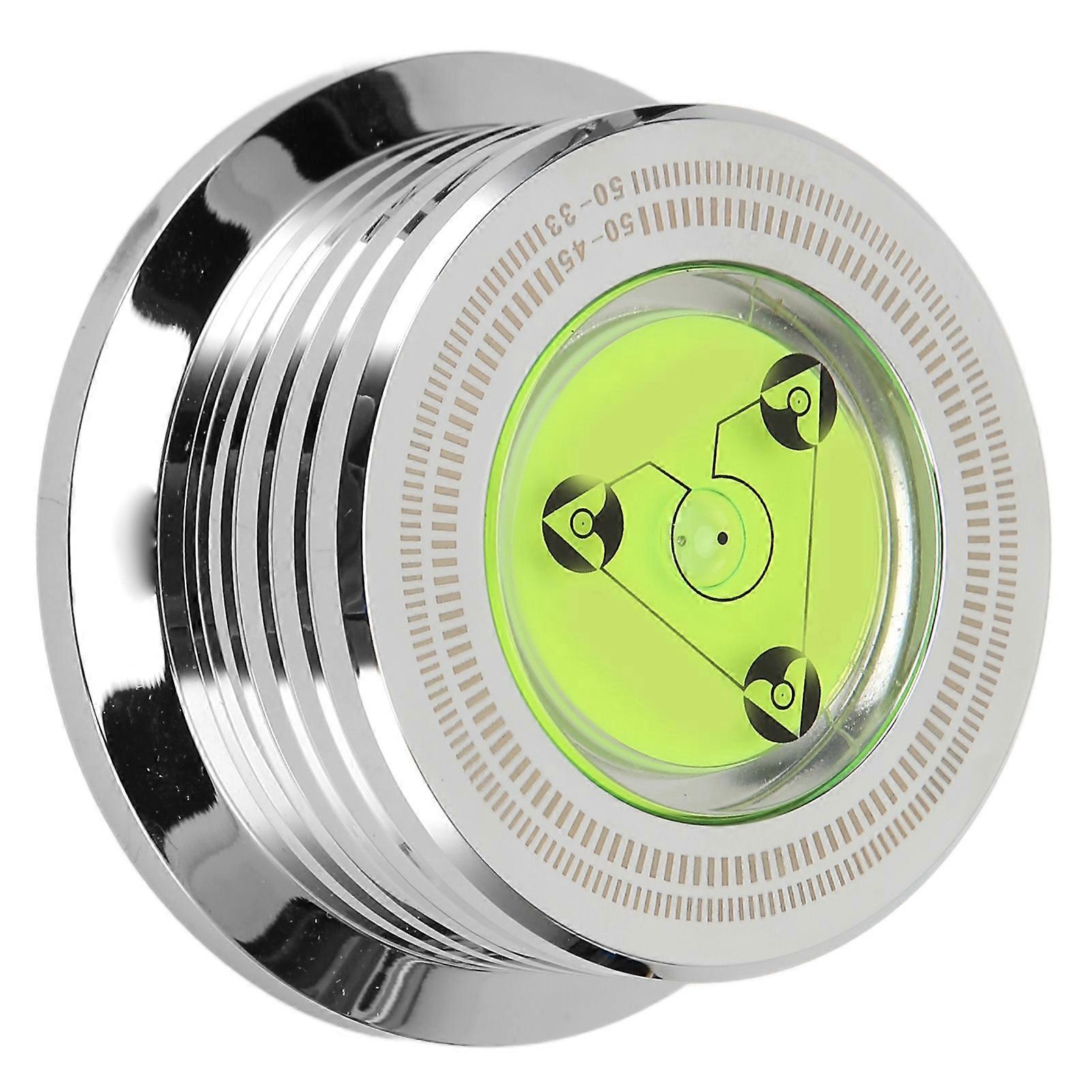 Record Weight Stabilizer Professional 50Hz 45rpm Vinyl Turntable Disc Stabilizer with Level and Speed Measurement Silver